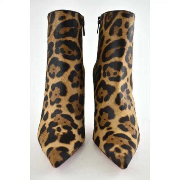 Christian Louboutin So Kate Booty 85 Black Brown Leopard Ankle Heel Bootie 37.5 - Picture 6 of 12